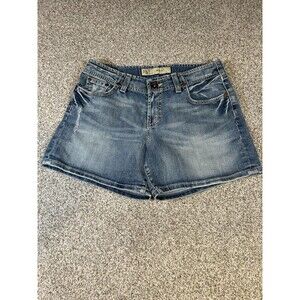 BKE Wendi Jean Shorts Women's 27 Blue Denim Thick Stitch Embroidered Preppy